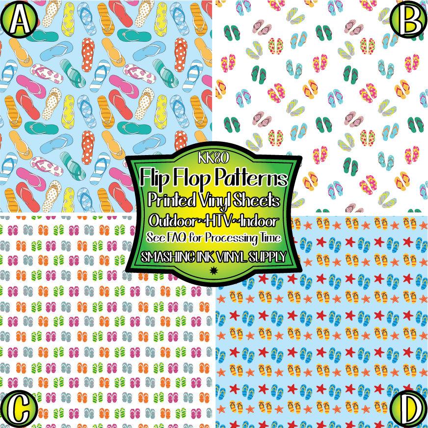Flip Flop Pattern ★ Printed Sheets | Faux Leather | Laser Safe