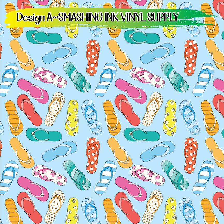 Flip Flop Pattern ★ Printed Sheets | Faux Leather | Laser Safe