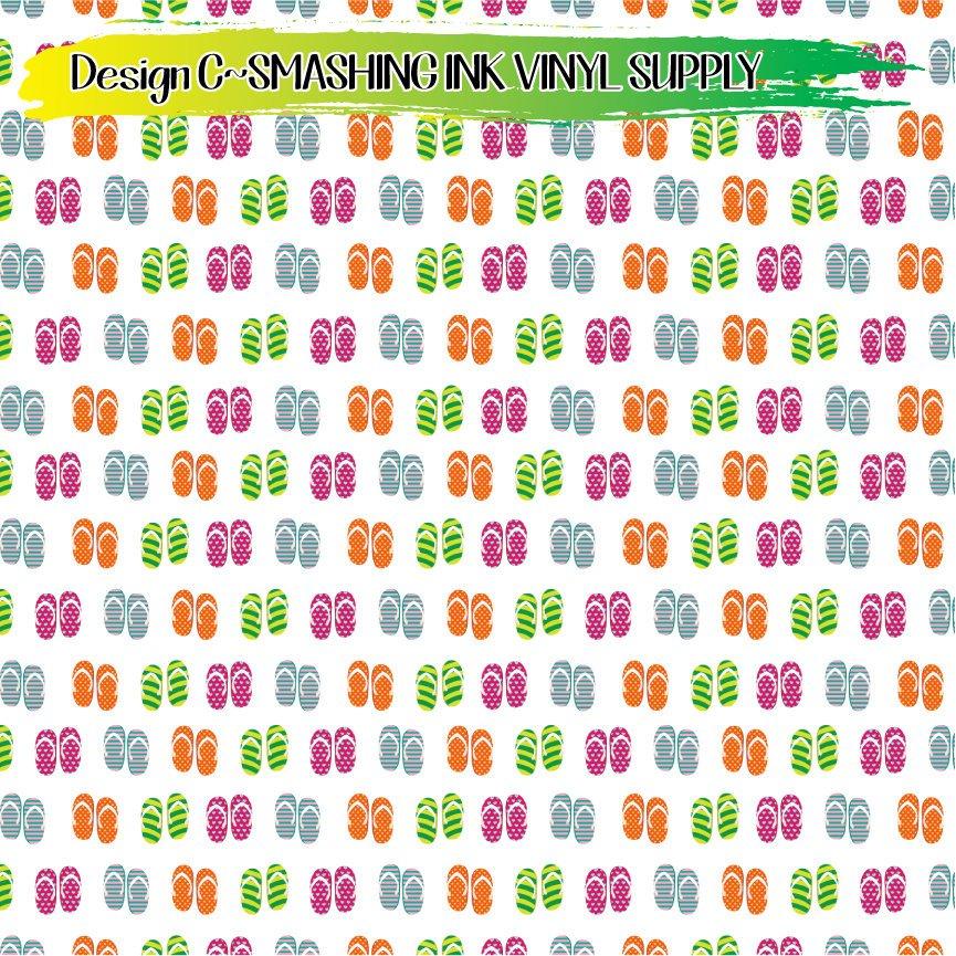 Flip Flop Pattern ★ Printed Sheets | Faux Leather | Laser Safe
