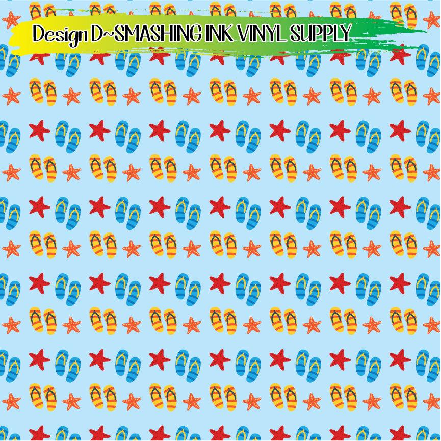 Flip Flop Pattern ★ Printed Sheets | Faux Leather | Laser Safe