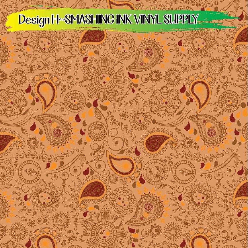 Fall Paisley Floral ★ Printed Vinyl Sheets | Faux Leather | Laser Safe