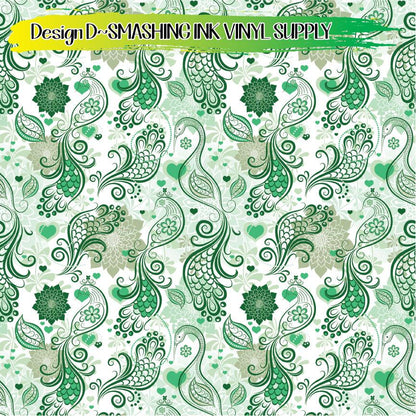 Floral Peacock ★ Pattern Vinyl | Faux Leather | Sublimation (TAT 3 BUS DAYS)