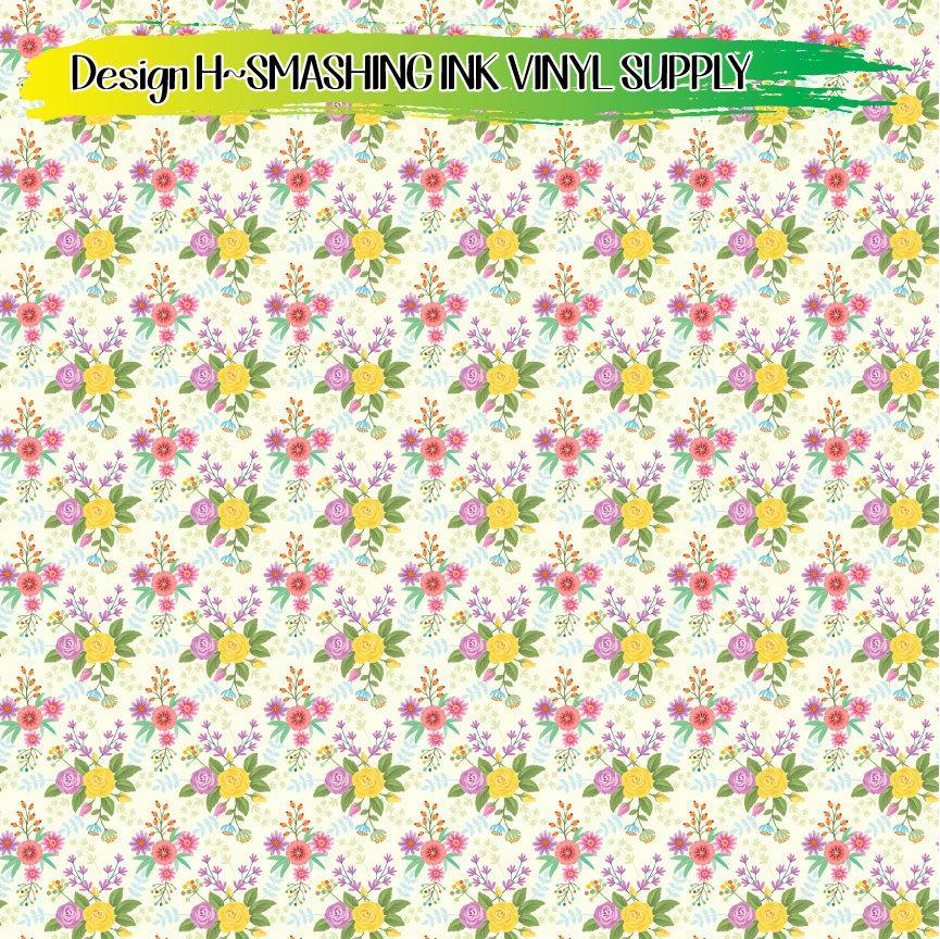 Pretty Floral Pattern ★ Printed Vinyl Sheets | Faux Leather | Laser Safe