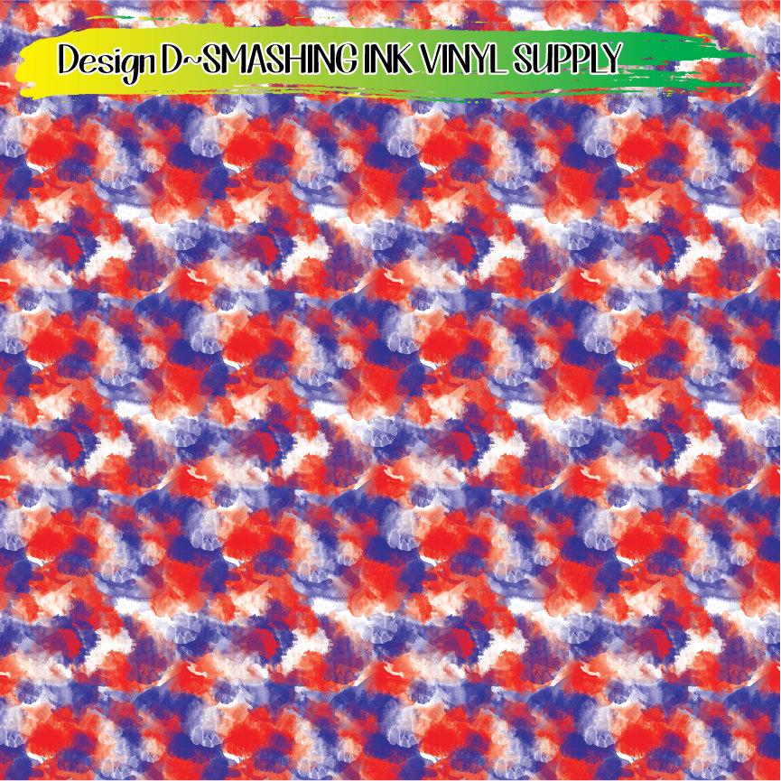 Patriotic Watercolor ★ Printed Vinyl Sheets | Faux Leather | Laser Safe