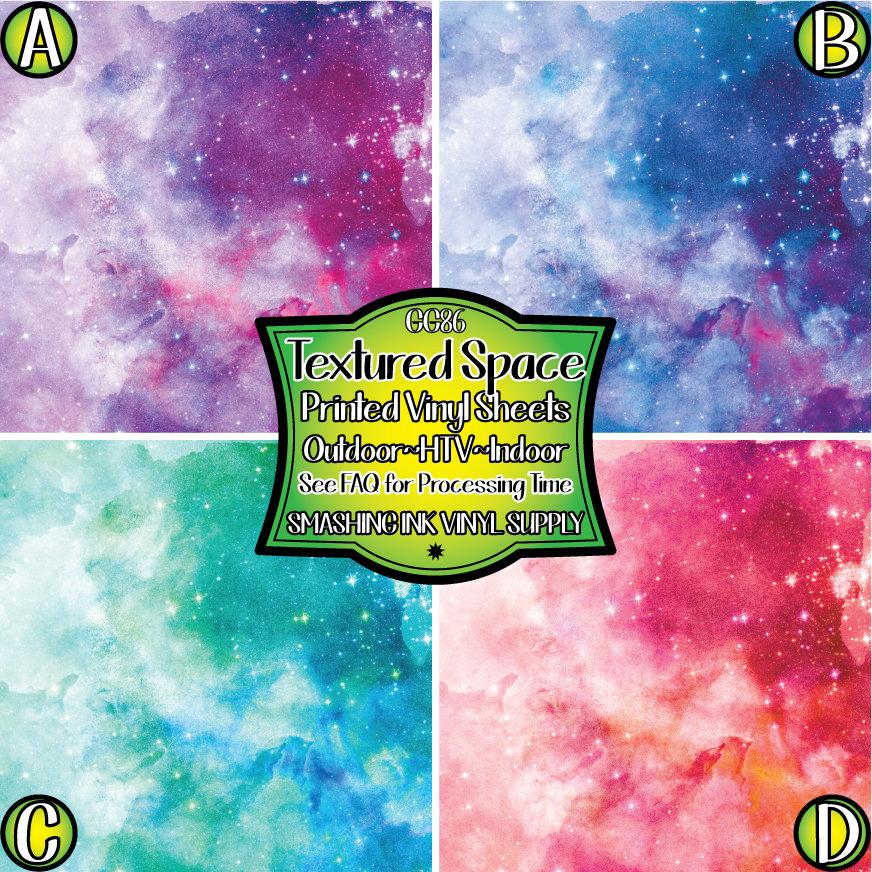 Textured Space Galaxy ★ Printed Vinyl Sheets | Faux Leather | Laser Safe