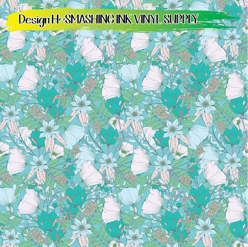 Pretty Wild Flowers ★ Printed Vinyl Sheets | Faux Leather | Laser Safe