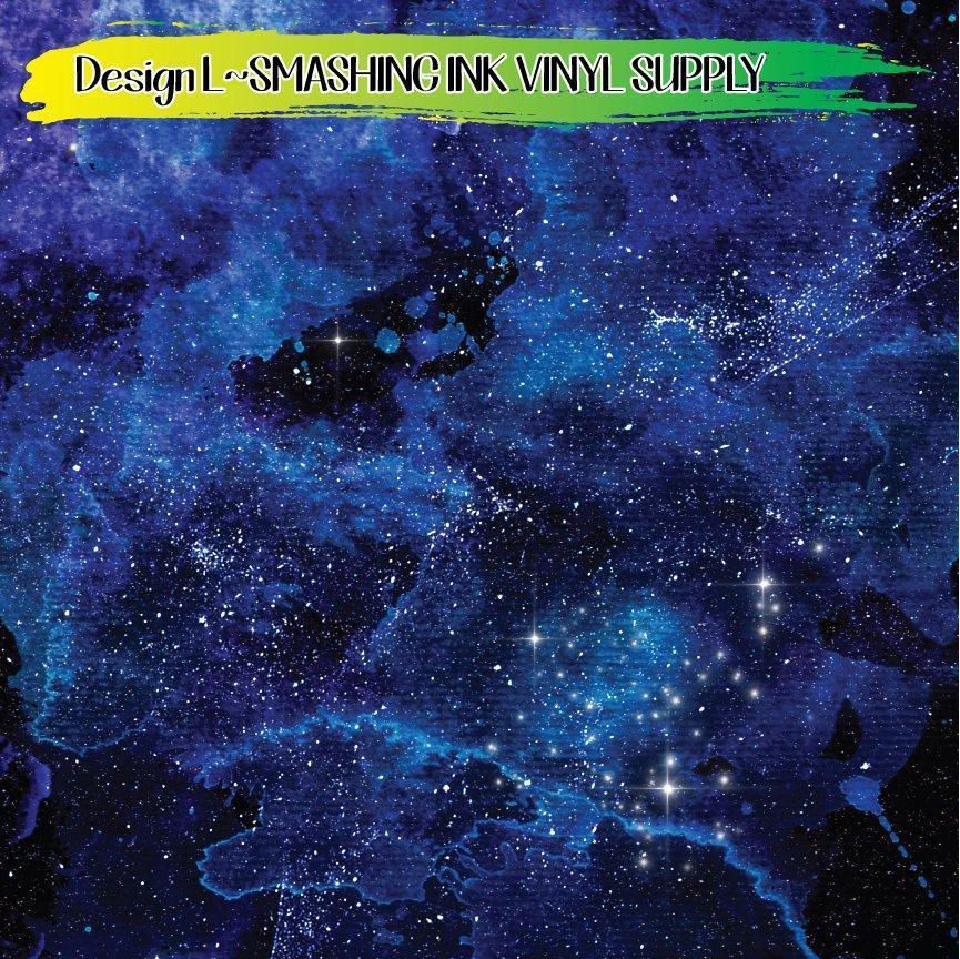 Blue Texture Space ★ Printed Vinyl Sheets | Faux Leather | Laser Safe