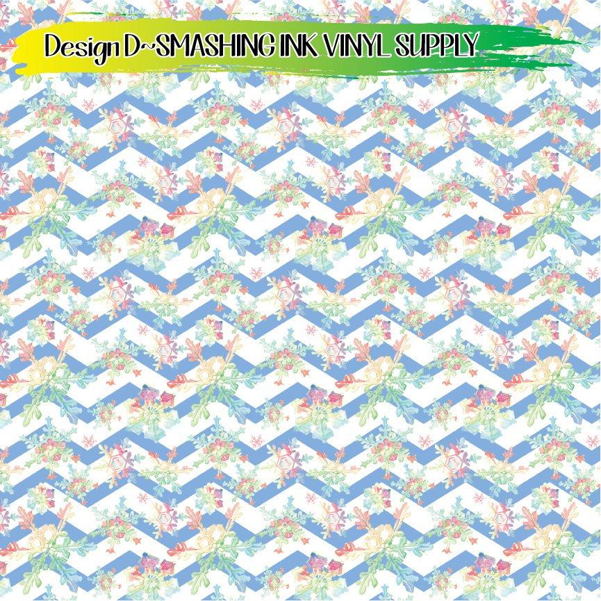 Chevron Snowflakes ★ Printed Vinyl Sheets | Faux Leather | Laser Safe