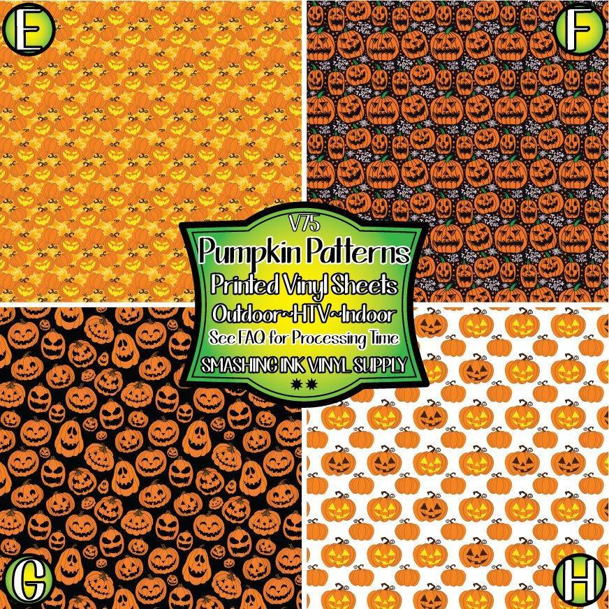 Pumpkin Patterns ★ Printed Vinyl Sheets | Faux Leather | Laser Safe