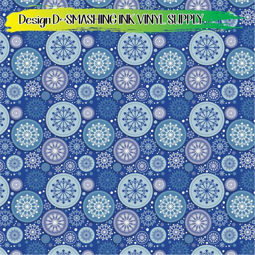 Circle Snowflakes ★ Printed Vinyl Sheets | Faux Leather | Laser Safe