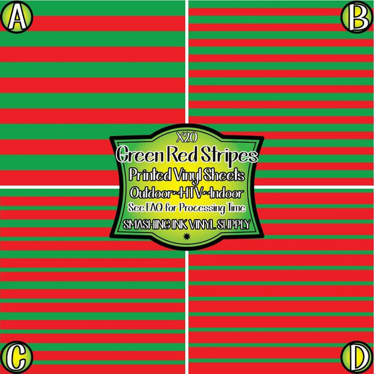 Green Red Stripes ★ Laser Safe Adhesive Film (TAT 3 BUS DAYS)