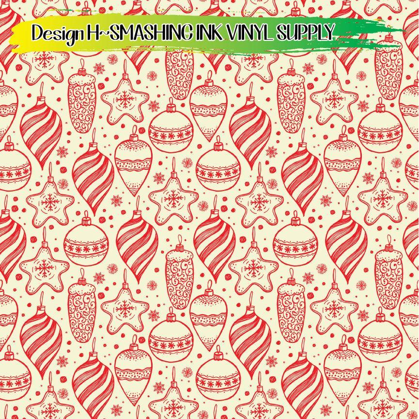 Vintage Ornaments ★ Printed Vinyl Sheets | Faux Leather | Laser Safe
