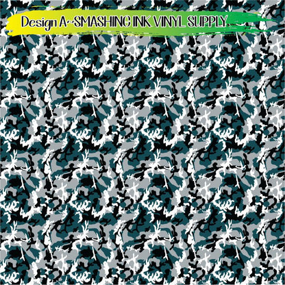 Green Grey White ★ Pattern Vinyl | Faux Leather | Sublimation (TAT 3 BUS DAYS)