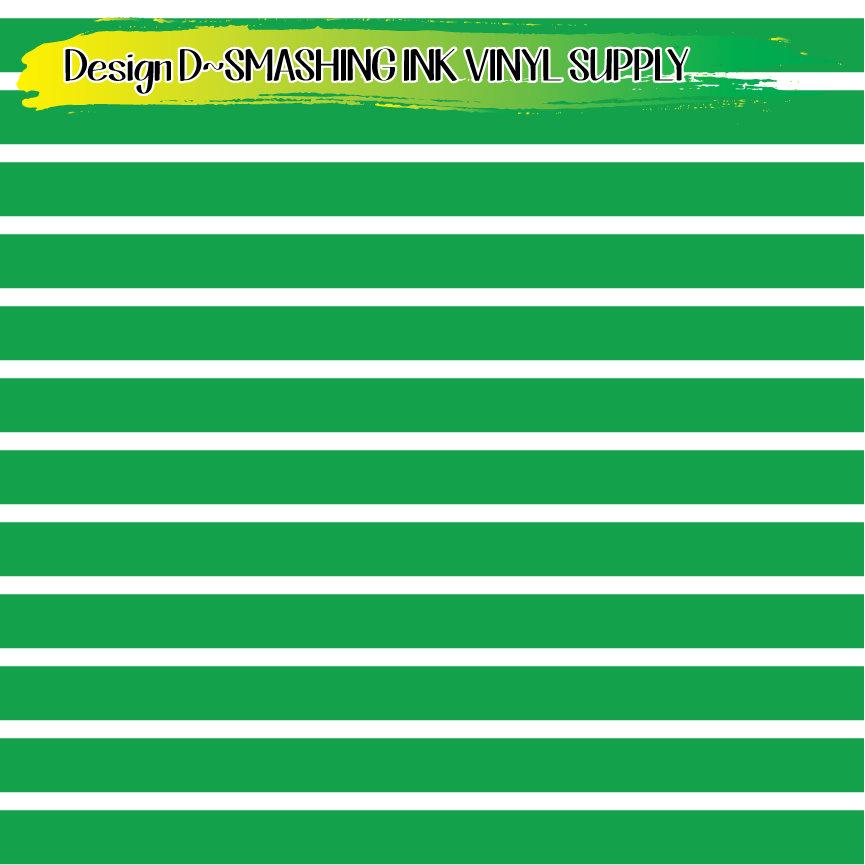 Green White Stripes ★ Printed Vinyl Sheets | Faux Leather | Laser Safe