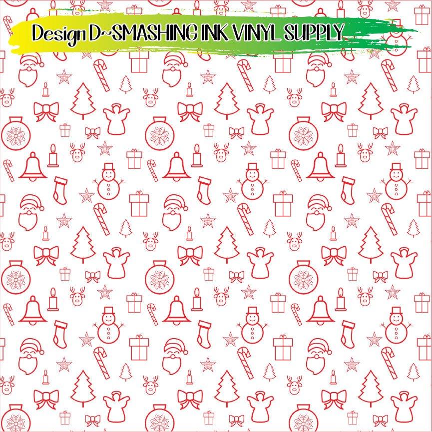 Christmas Icons ★ Printed Vinyl Sheets | Faux Leather | Laser Safe