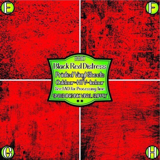 Red Black Distress ★ Printed Sheets | Faux Leather | Laser Safe