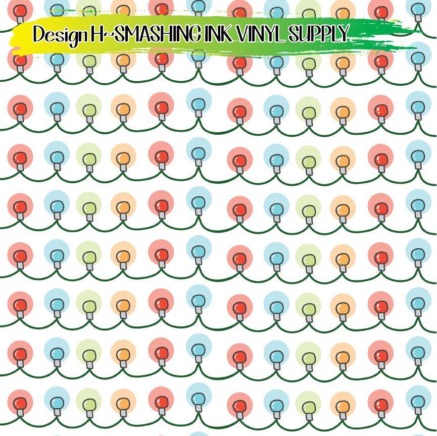 Christmas Lights ★ Printed Vinyl Sheets | Faux Leather | Laser Safe