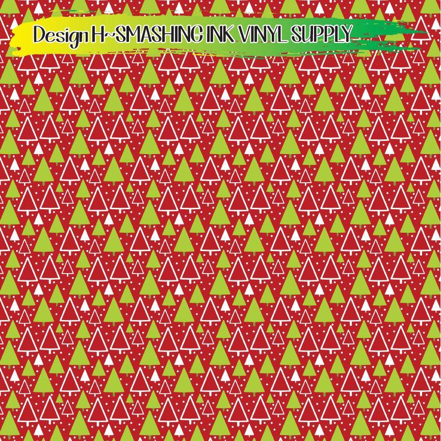 Christmas Trees ★ Printed Vinyl Sheets | Faux Leather | Laser Safe