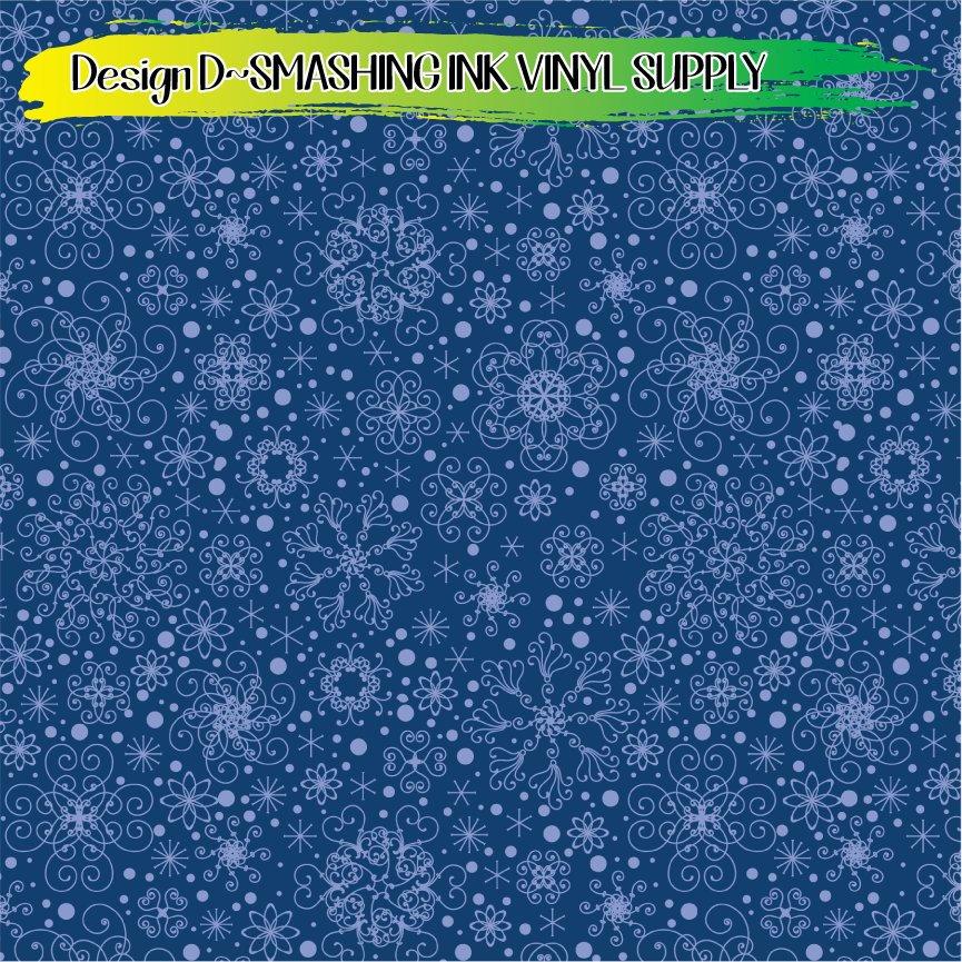 Swirly Snowflakes ★ Printed Vinyl Sheets | Faux Leather | Laser Safe