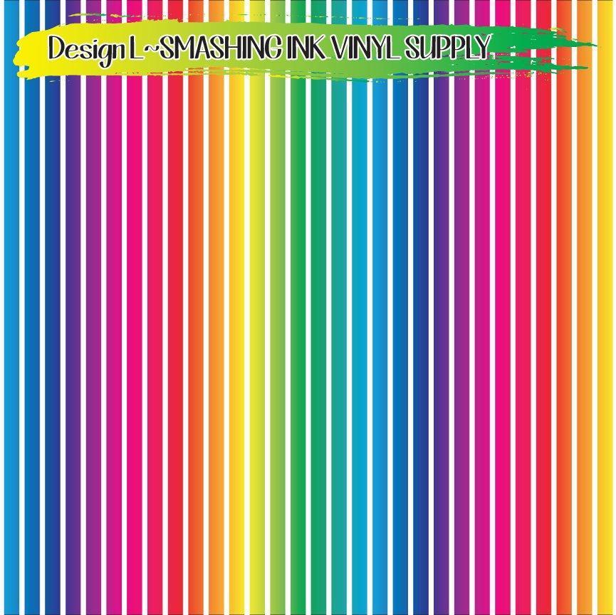 Rainbow Stripes ★ Printed Vinyl Sheets | Faux Leather | Laser Safe