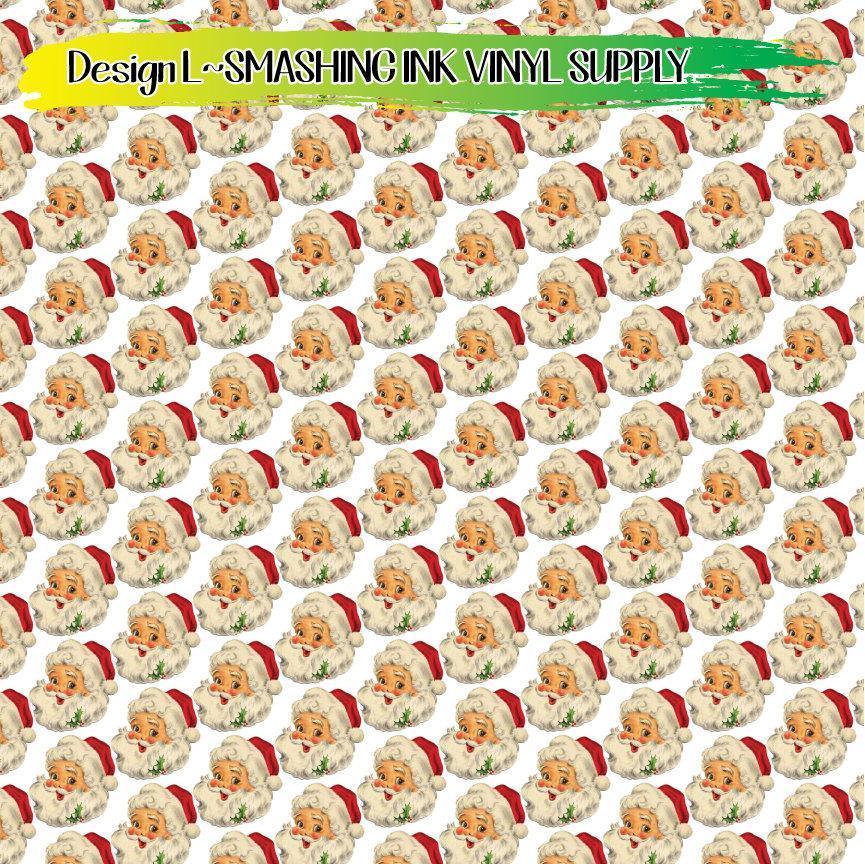 Vintage Santa ★ Printed Vinyl Sheets | Faux Leather | Laser Safe