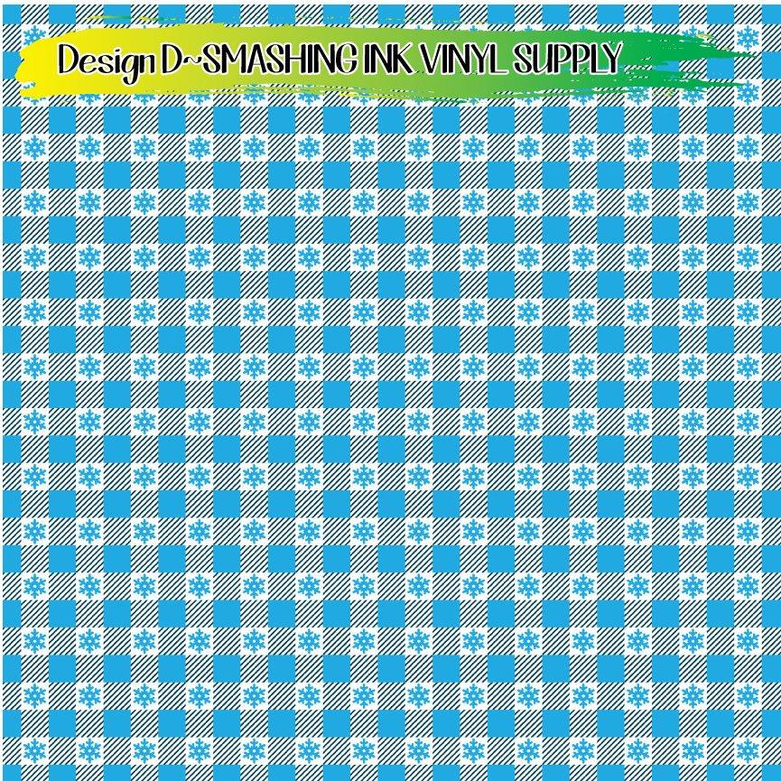 Snowflake Buffalo Plaid ★ Printed Vinyl Sheets | Faux Leather | Laser Safe