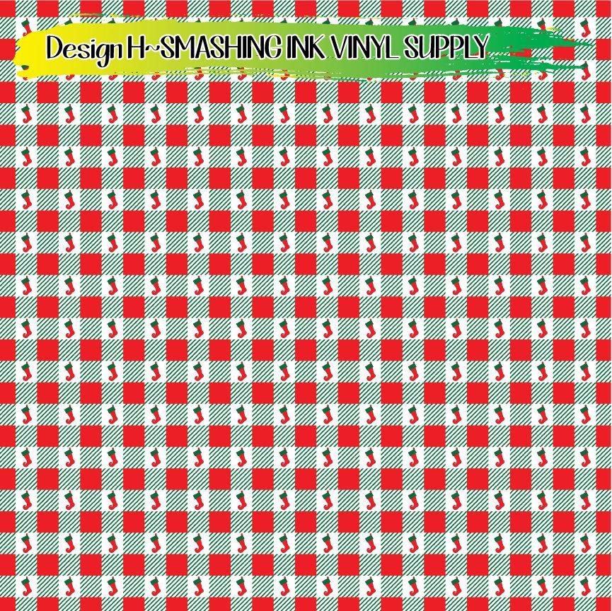 Stocking Buffalo Plaid ★ Printed Vinyl Sheets | Faux Leather | Laser Safe