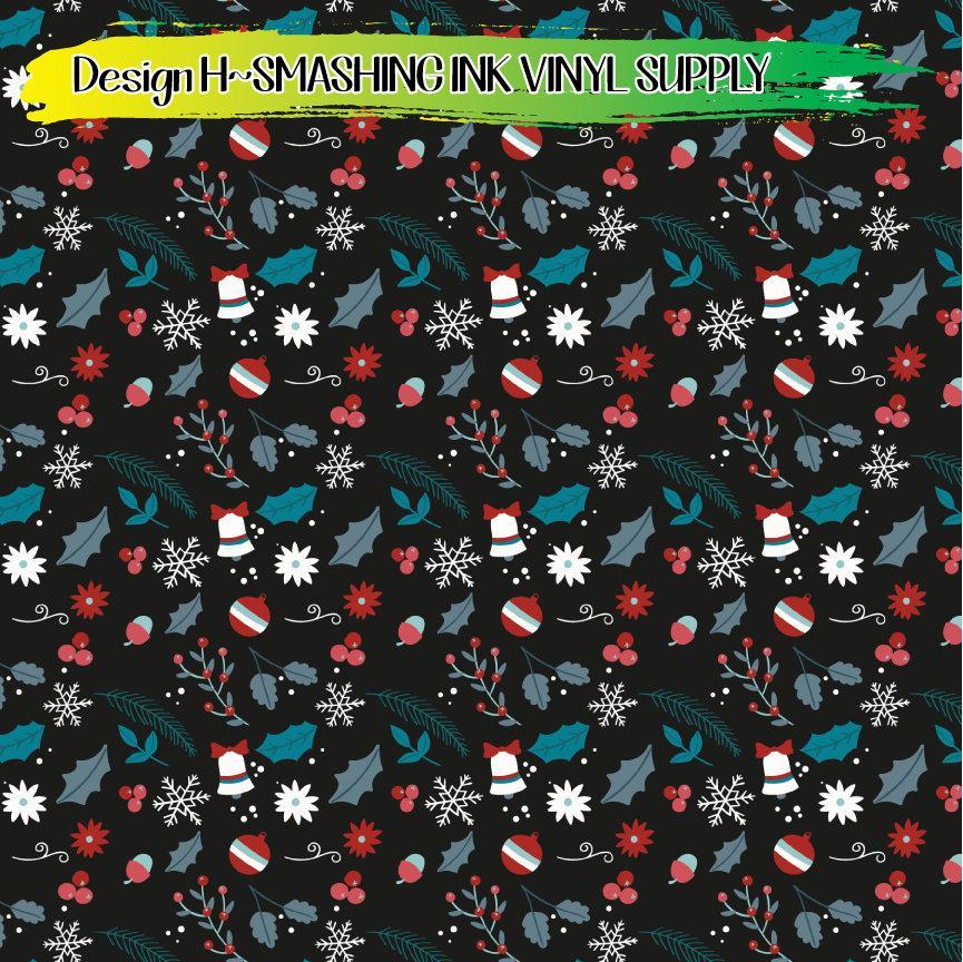 Holiday Floral ★ Printed Vinyl Sheets | Faux Leather | Laser Safe