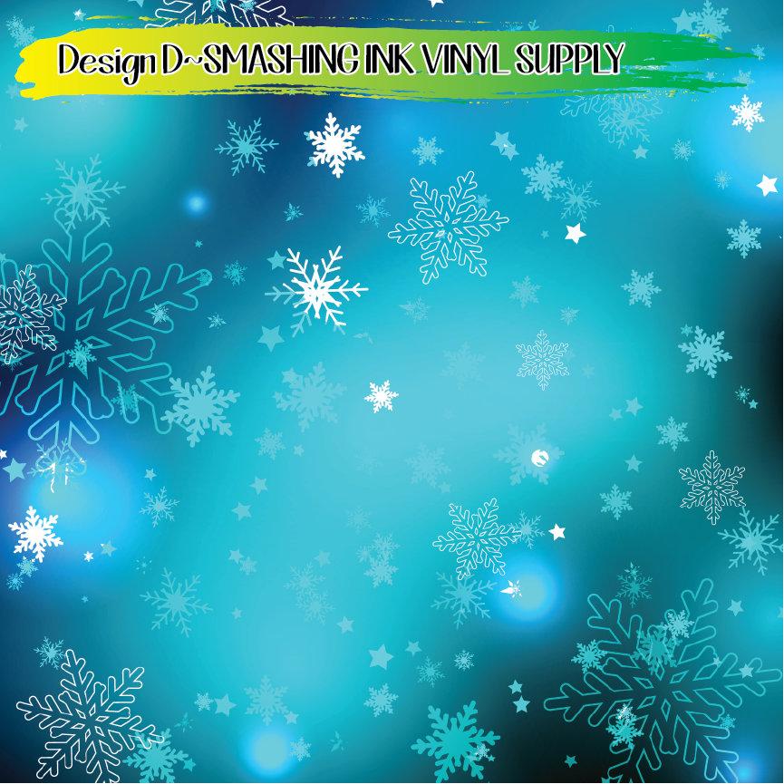 Bokeh Snowflakes ★ Printed Vinyl Sheets | Faux Leather | Laser Safe