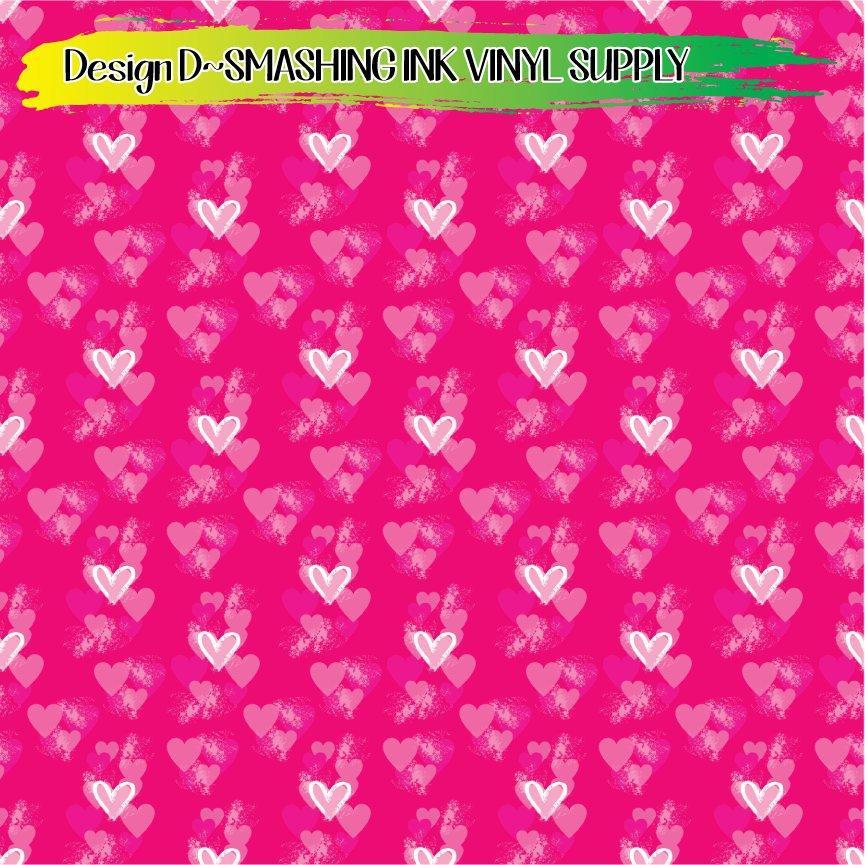 Grunge Hearts ★ Printed Vinyl Sheets | Faux Leather | Laser Safe