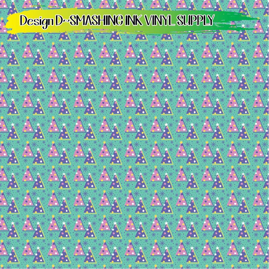 80's Pastel Trees ★ Printed Vinyl Sheets | Faux Leather | Laser Safe