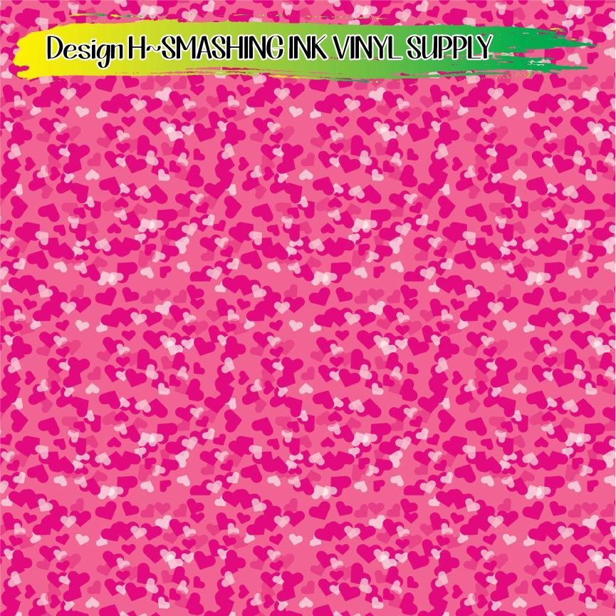 Heart Confetti ★ Printed Vinyl Sheets | Faux Leather | Laser Safe