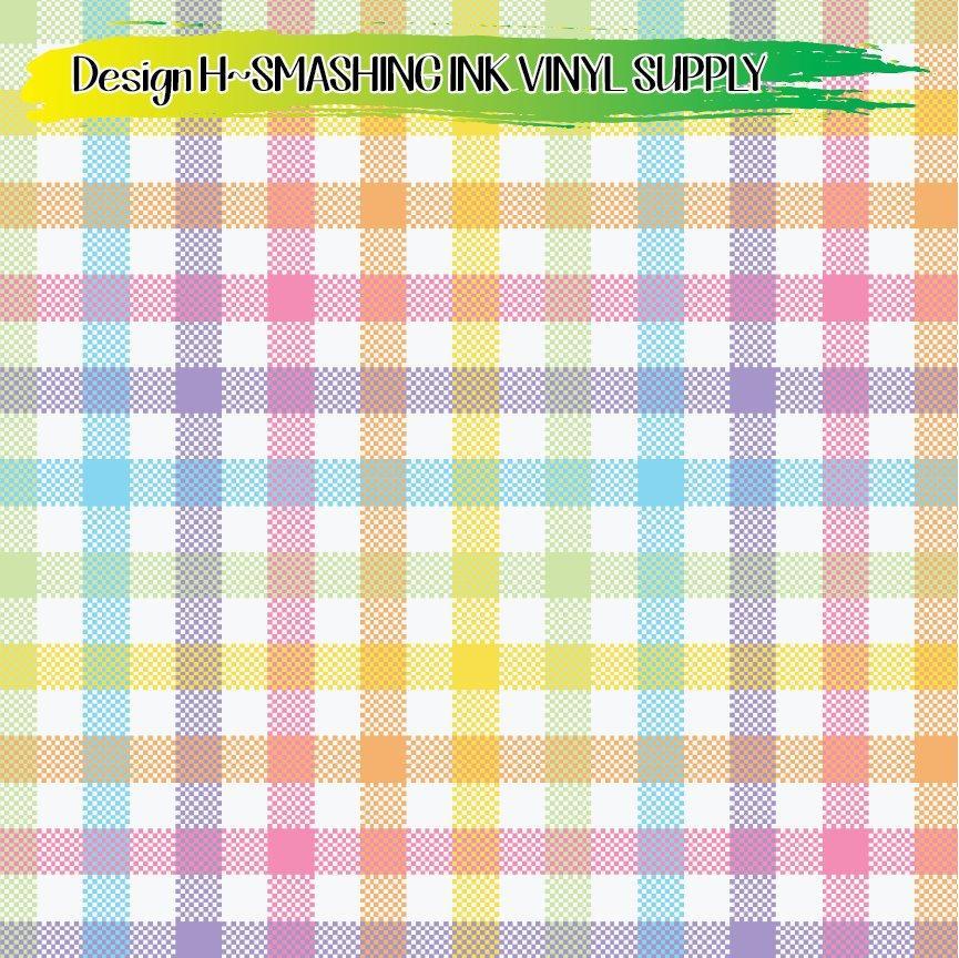 Pastel Rainbow Plaid ★ Printed Vinyl Sheets | Faux Leather | Laser Safe
