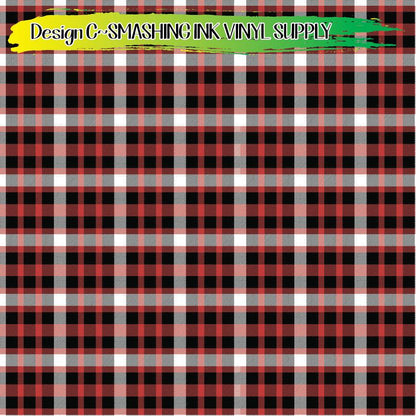 Black Red Plaid ★ Pattern Vinyl | Faux Leather | Sublimation (TAT 3 BUS DAYS)