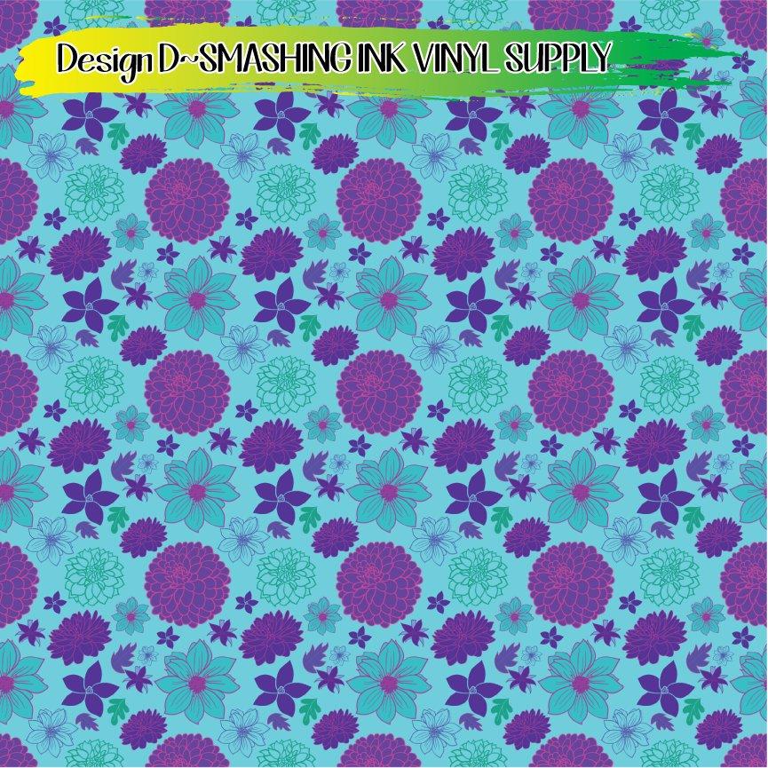 Floral Dahlia ★ Printed Vinyl Sheets | Faux Leather | Laser Safe