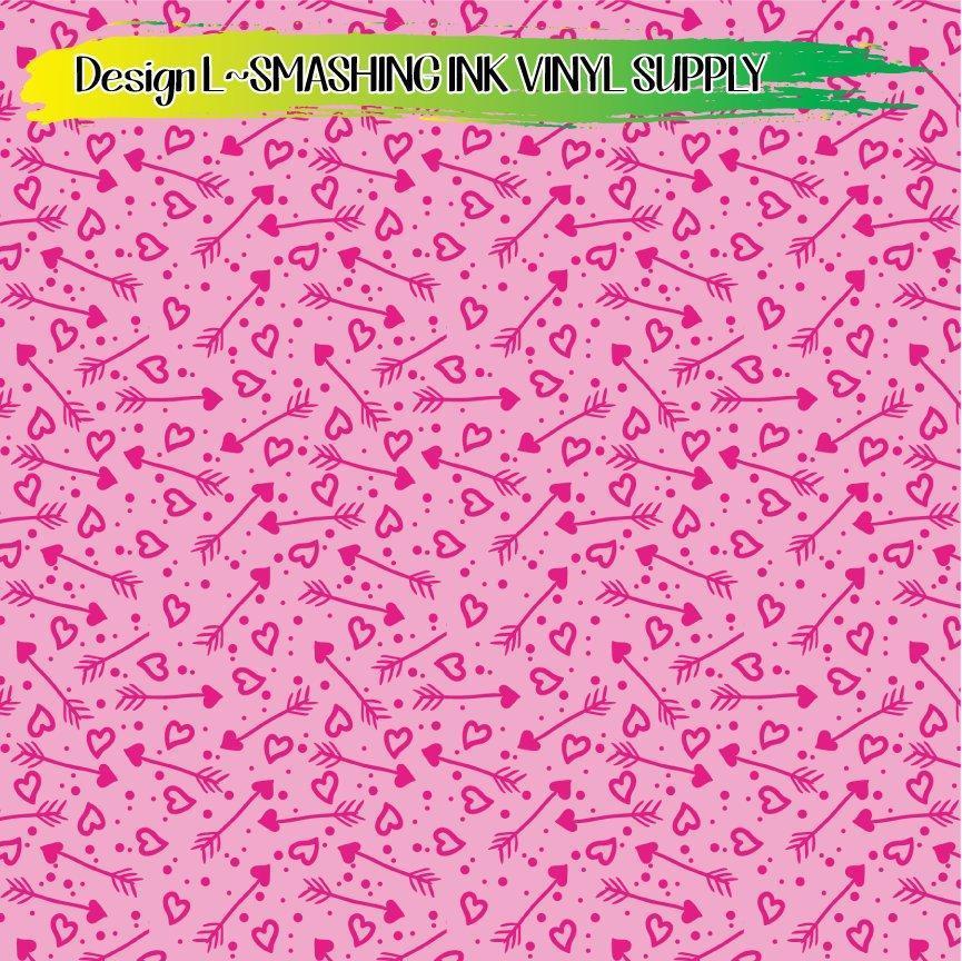 Pink Heart Pattern ★ Printed Vinyl Sheets | Faux Leather | Laser Safe