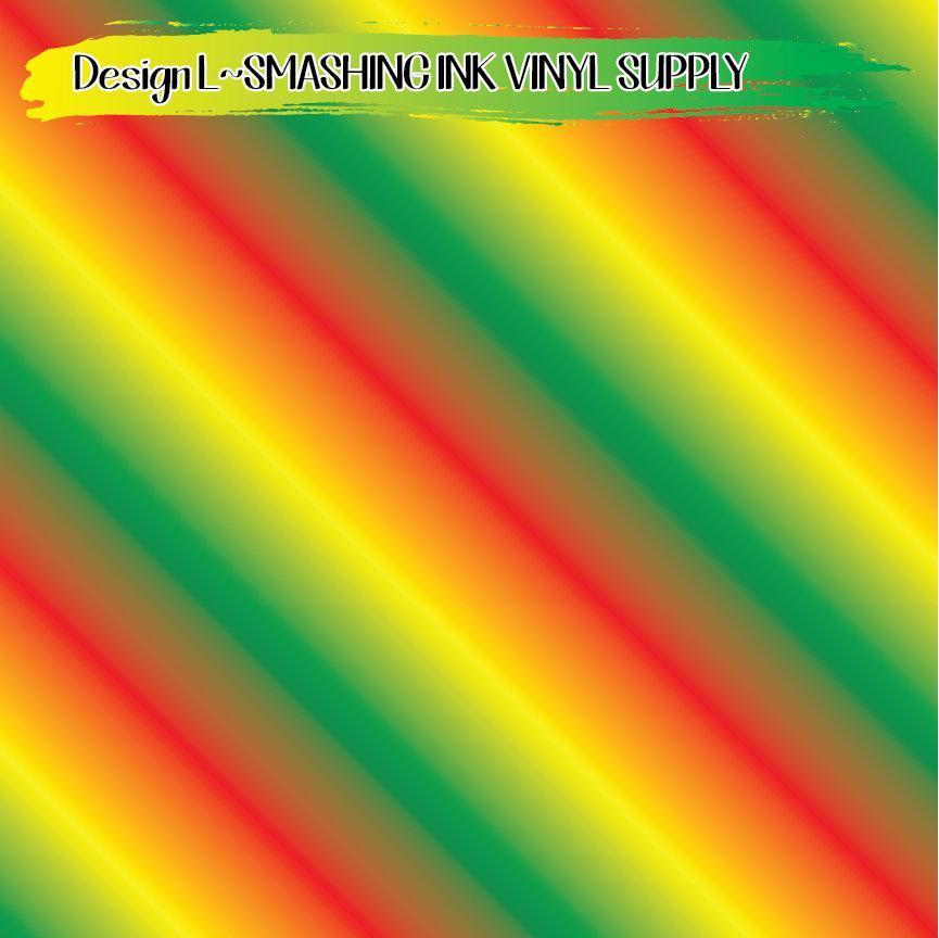 Red Green Yellow Ombre ★ Printed Vinyl Sheets | Faux Leather | Laser Safe