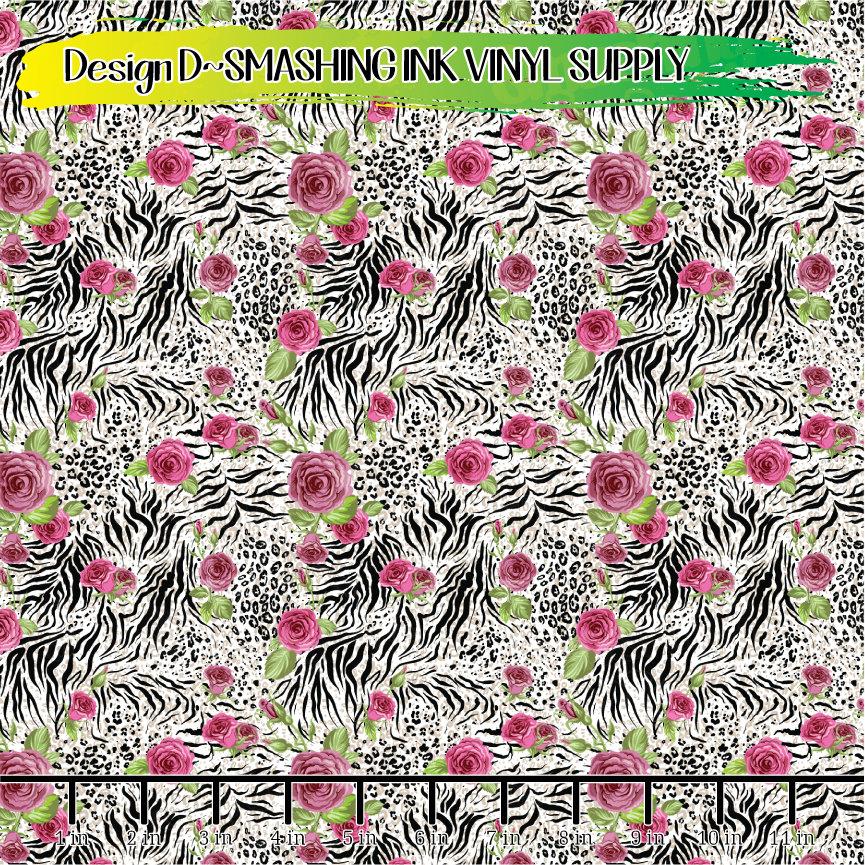 Floral Animal Print ★ Printed Vinyl Sheets | Faux Leather | Laser Safe