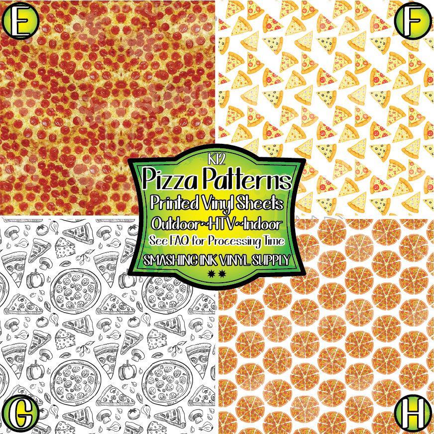 Pizza Pattern ★ Printed Vinyl Sheets | Faux Leather | Laser Safe