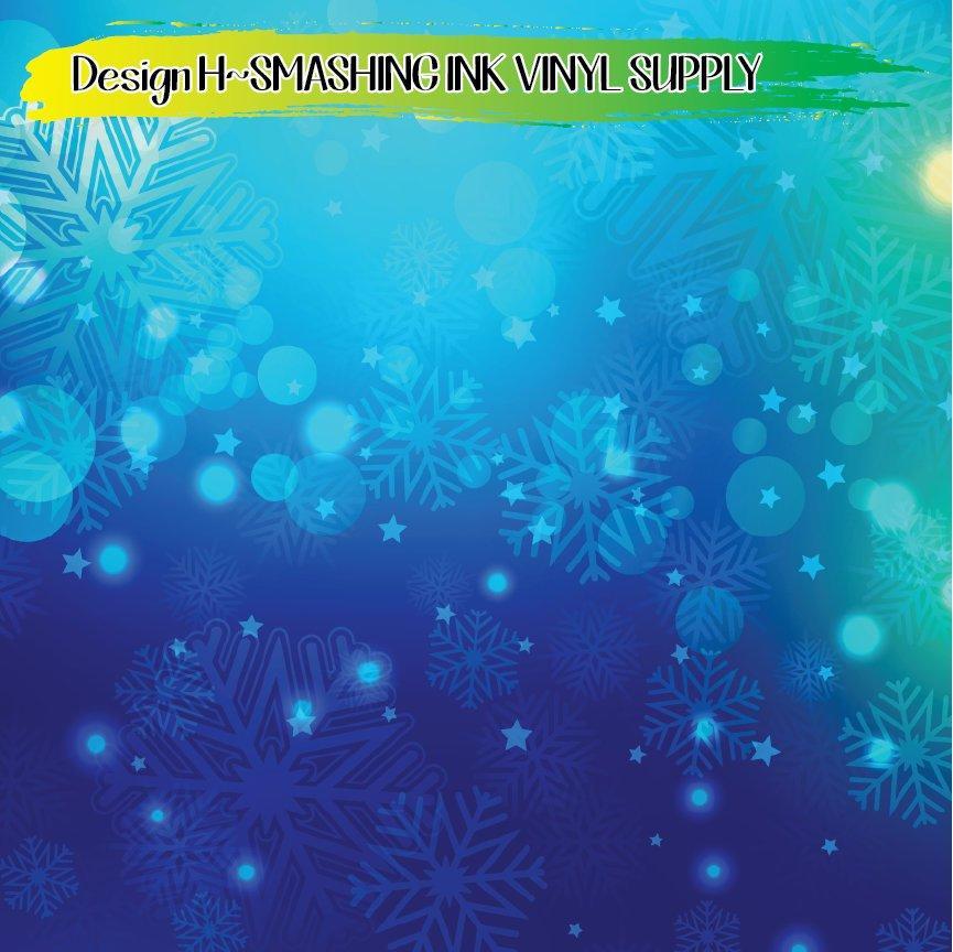 Snowflake Bokeh Pattern ★ Printed Vinyl Sheets | Faux Leather | Laser Safe