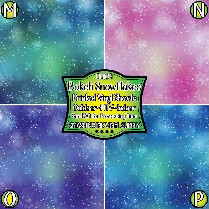 Snowflake Bokeh ★ Printed Vinyl Sheets | Faux Leather | Laser Safe
