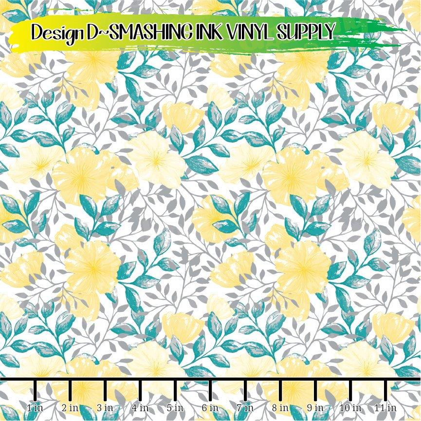 Teal Grey Yellow ★ Printed Vinyl Sheets | Faux Leather | Laser Safe