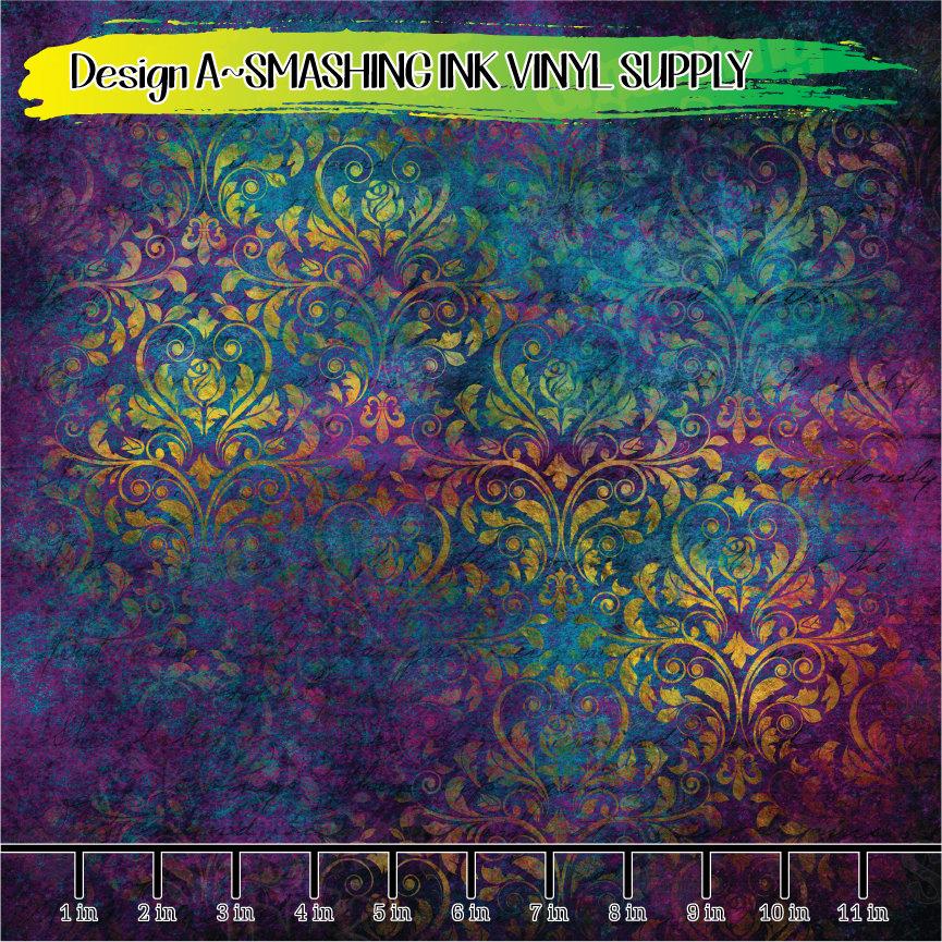 Colorful Damask ★ Pattern Vinyl | Faux Leather | Sublimation (TAT 3 BUS DAYS)