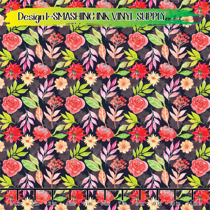 Spring Floral ★ Pattern Vinyl | Faux Leather | Sublimation (TAT 3 BUS DAYS)