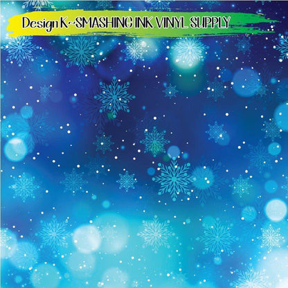 Snowflake Winter Bokeh ★ Pattern Vinyl | Faux Leather | Sublimation (TAT 3 BUS DAYS)