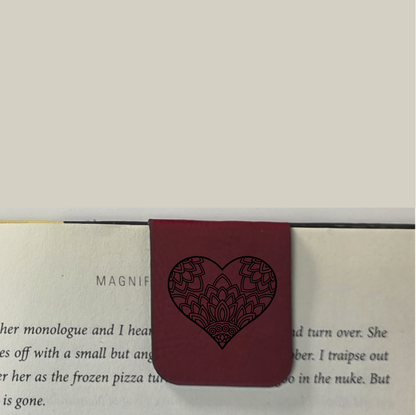 Heart Mandala - Bookmark | Magnetic | Engraved Leatherette