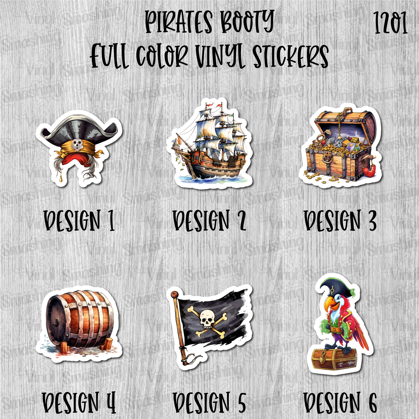 Pirate's Booty - Full Color Vinyl Stickers (SHIPS IN 3-7 BUS DAYS)