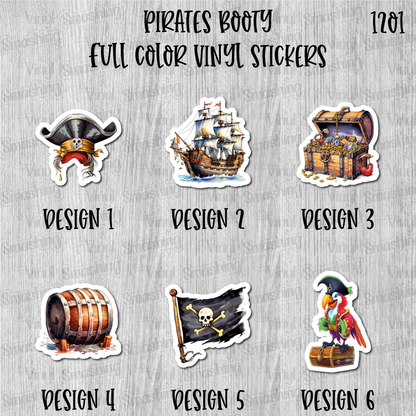 Pirate's Booty - Full Color Vinyl Stickers (SHIPS IN 3-7 BUS DAYS)