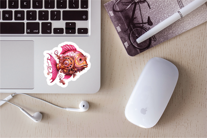 Pink Steampunk - Full Color Vinyl Stickers (SHIPS IN 3-7 BUS DAYS)