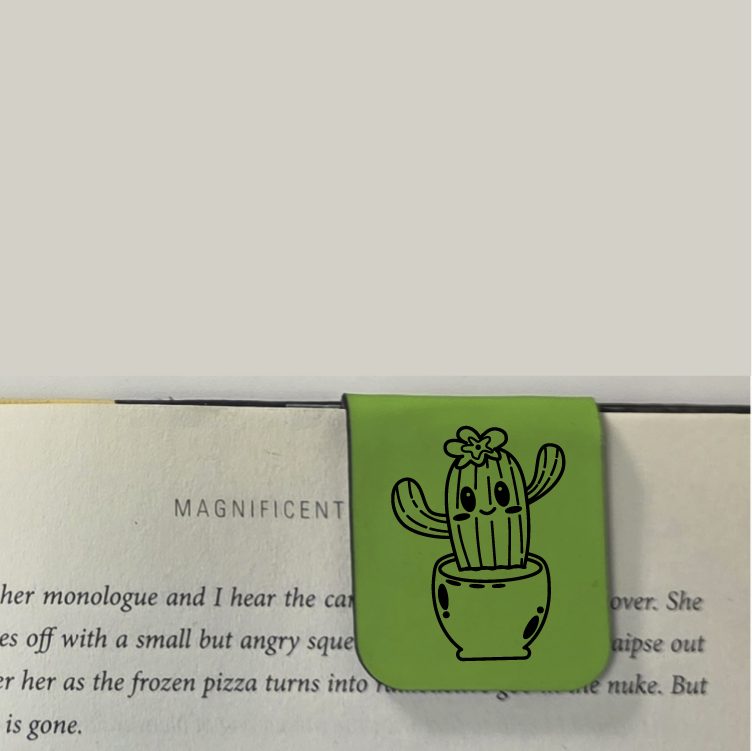 Cactus - Bookmark | Magnetic | Engraved Leatherette